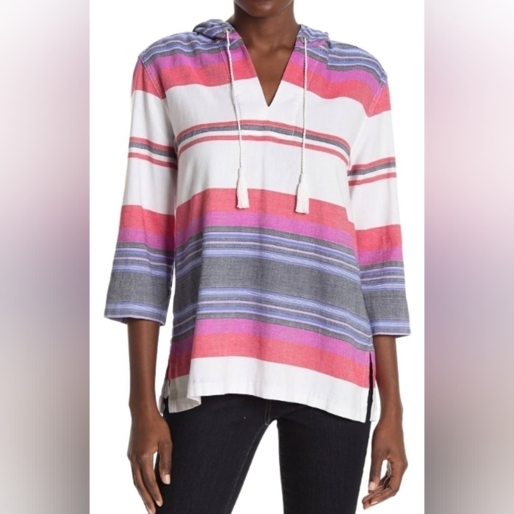 TOMMY Bahama Lightweight Long Sleeve Hooded Tunic M.